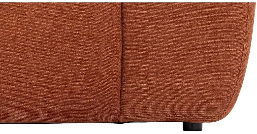 Goossens Excellent Bank Kubus bruin, stof, 1,5-zits, modern design met chaise longue links