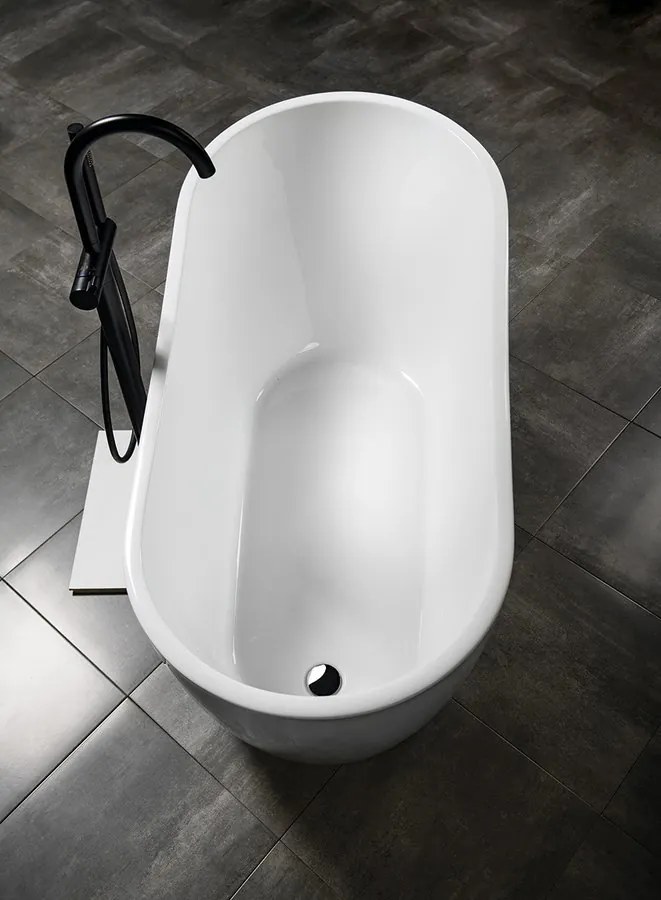 Aqualine Tisa vrijstaand bad wit acryl 150x75cm