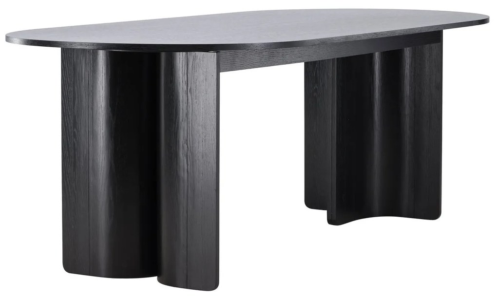 Jörn Ovale Eettafel - Tyson - 220x100 cm - Eikenhout Zwart Fineer - Jorn