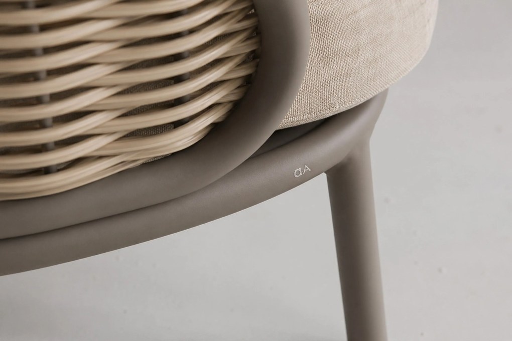 Tuinstoel Aluminium/Wicker Taupe-naturel-bruin Apple Bee Pine Key