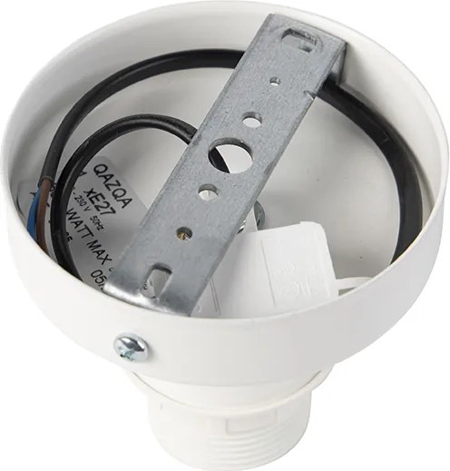 Moderne plafondlamp wit met zwarte kap 35 cm - Combi