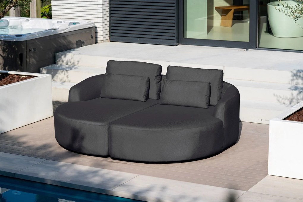Flow Yavi daybed Island Sooty All Weather loungeset Antraciet Sunbrella ligbed outdoor textiel - weerbestendig