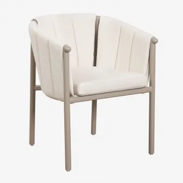 Set Van 4 Eetkamerstoelen Met Armleuningen In Bouclé En Aluminium Boleni Moka Bruin - Sklum