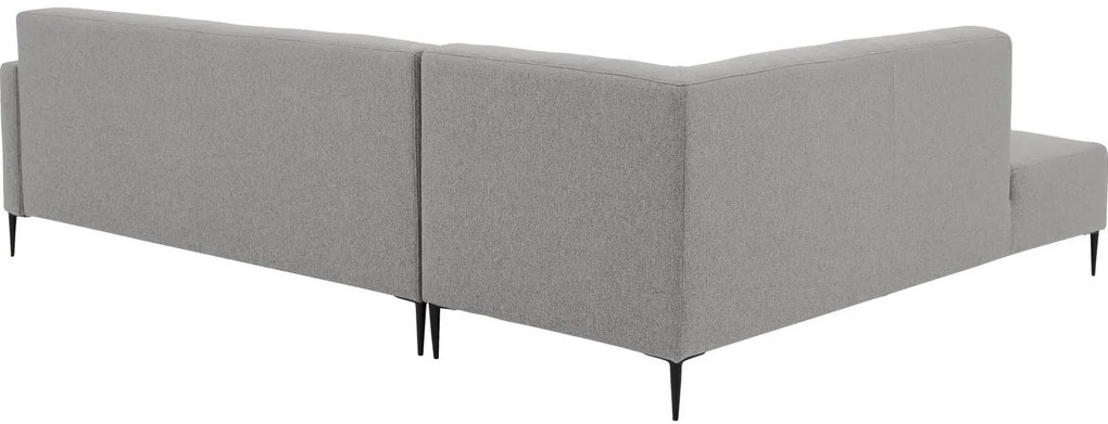 Goossens Key West lichtgrijs, stof, 3-zits, modern design met ligelement links