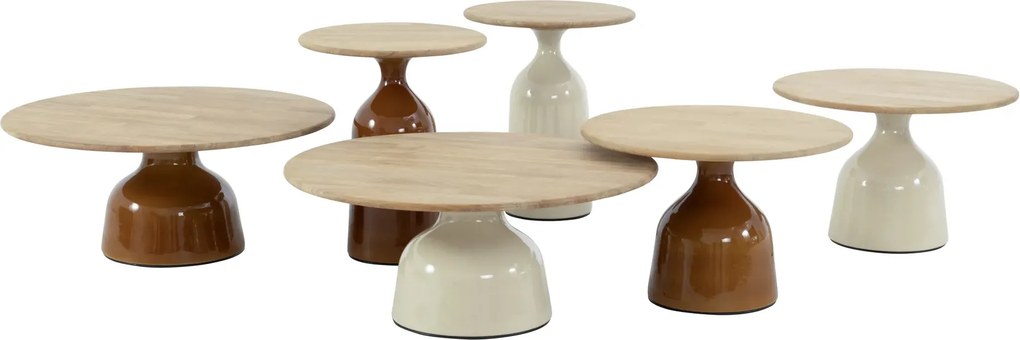 4 Seasons Outdoor June loungetafel crème met rond blad Ø 60 cm SALE Loungetafel beige weerbestendig