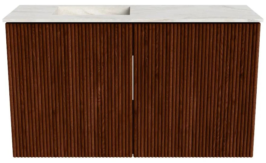 Mondiaz Joya DLux 70cm toiletmeubel ruby met wastafel faye links zonder kraangat ostra