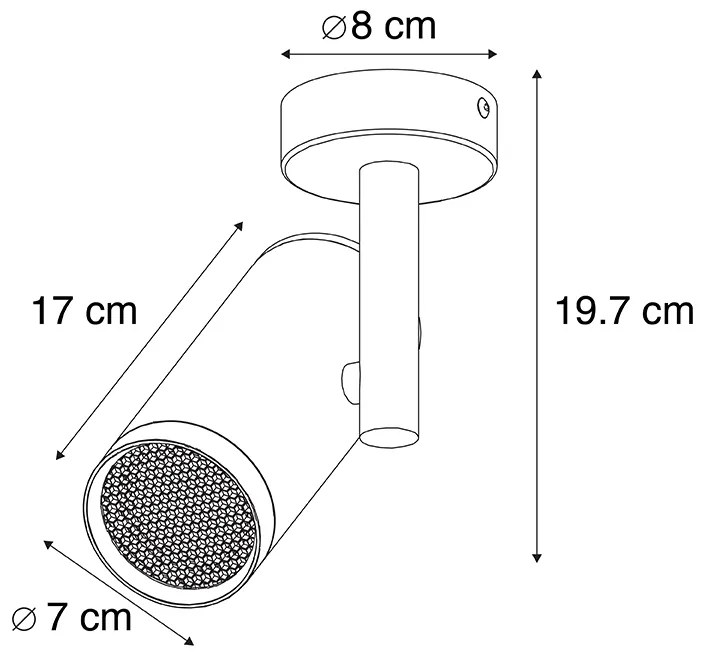 Design plafondspot zwart kantelbaar GU10 50mm - Scopio Honey