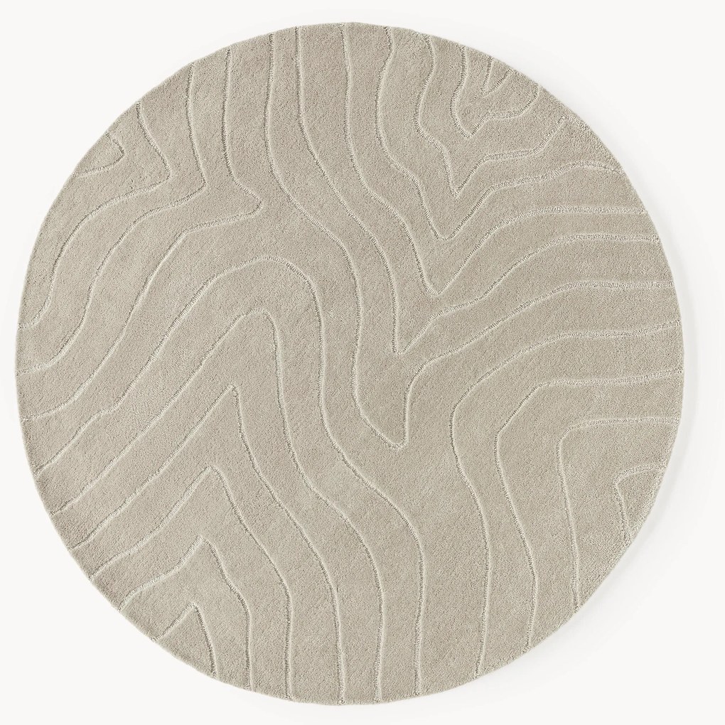 Rond handgetuft wollen vloerkleed Aaron