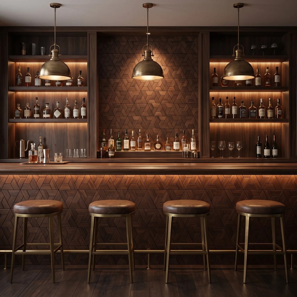 Decoratief Houten Wandpaneel | Aster Smoked Brown | 60×60 cm | Amerikaans Notenhout