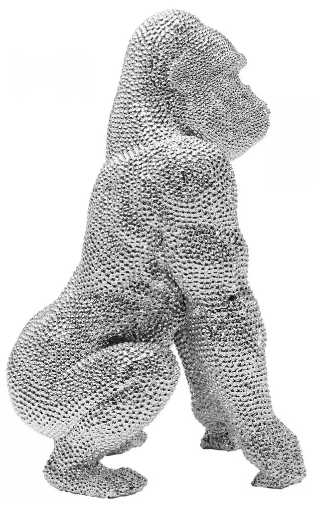 Kare Design Shiny Gorilla Silver Deco Gorilla Beeld 46 Cm
