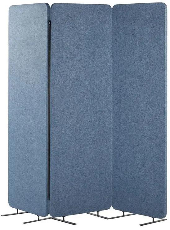 Akoestisch kantoorscherm driedelig blauw 184 x 184 cm STANDI Beliani