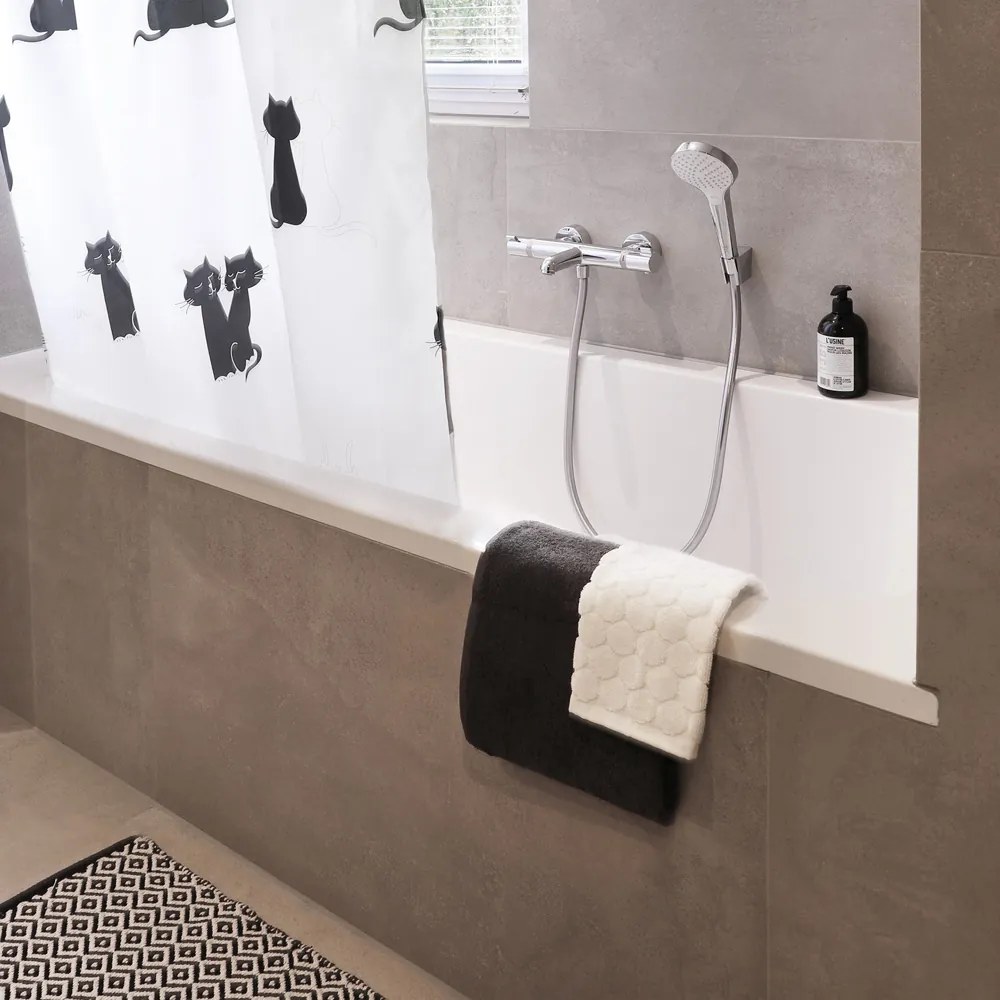 Differnz Wales badmat 50x80cm zwart wit