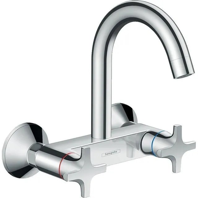 Hansgrohe Logis keukenmengkraan wand met hoge uitloop Eco chroom 71284000