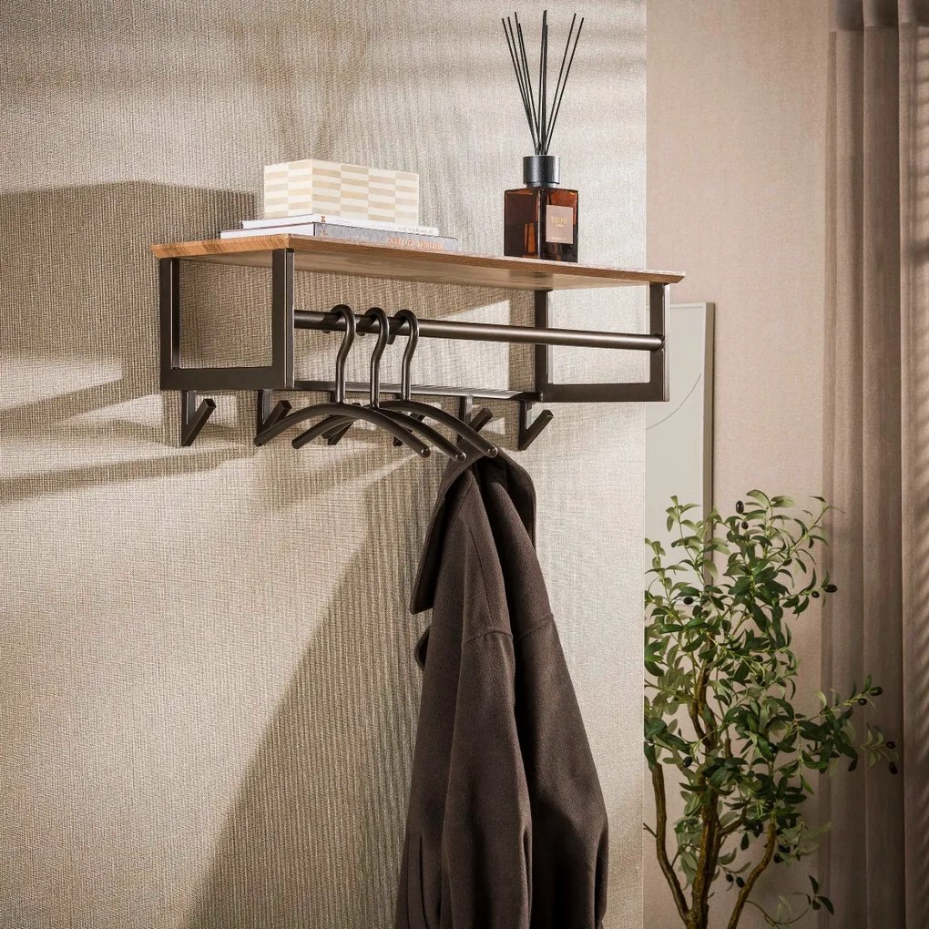 Stalen Kapstok Met Eikenhoutlook Plank