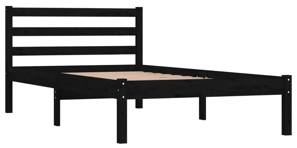 vidaXL Bedframe massief grenenhout zwart 90x190 cm 3FT Single