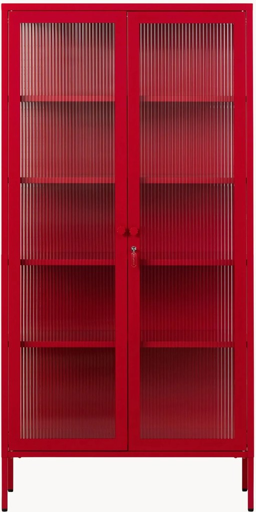 Metalen vitrinekast The Collector met gefacetteerd glas