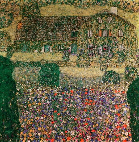 Kunstreproductie Country House by the Attersee, c.1914, Gustav Klimt