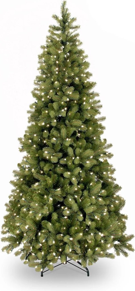 Bayberry kunstkerstboom smal - 183 cm - groen - Diameter 97 cm - 764 tips - 350 ledlampjes - metalen voet