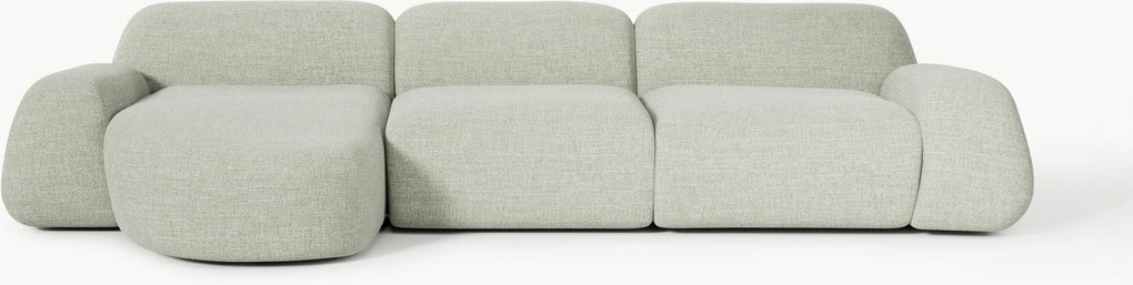 Modulaire bouclé hoekbank Wolke (4-zits)