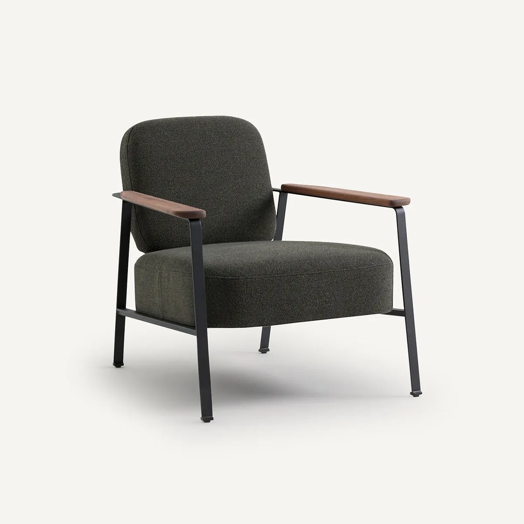 Stalen metalen fauteuil met gevlochten gemêleerde stof, Abraxas