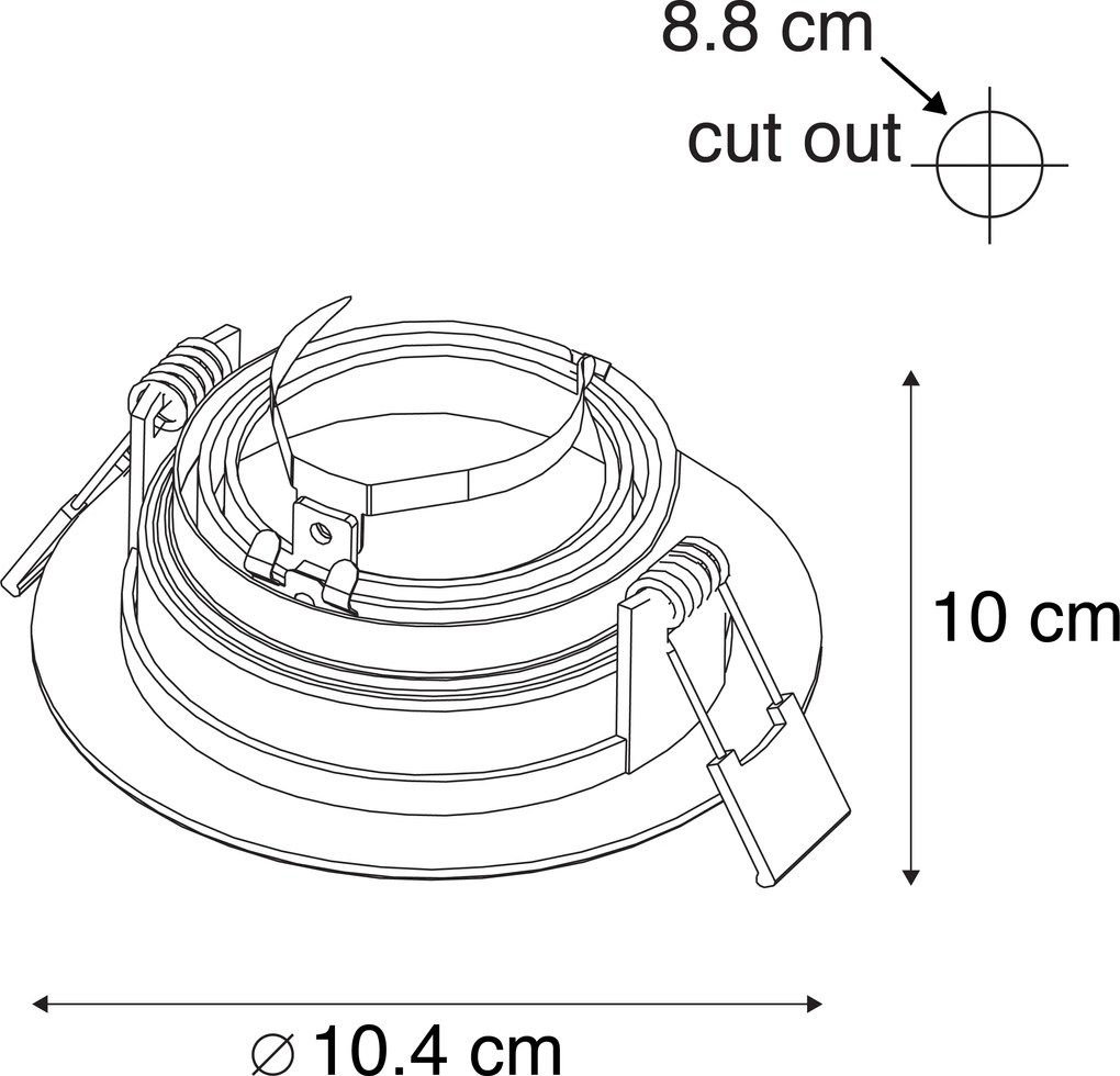 Smart inbouwspot wit met staal incl. Wifi GU10 - Rondoo