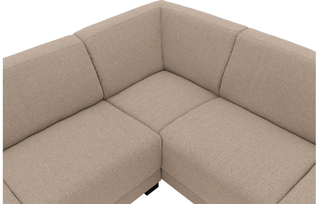 Goossens My Style bruin, stof, 2,5-zits, stijlvol landelijk met chaise longue rechts