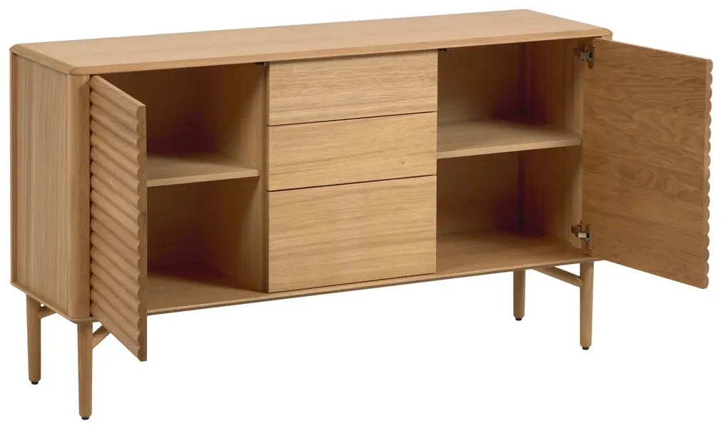Kave Home Lenon Eiken Retro Dressoir - 155x45x86cm.