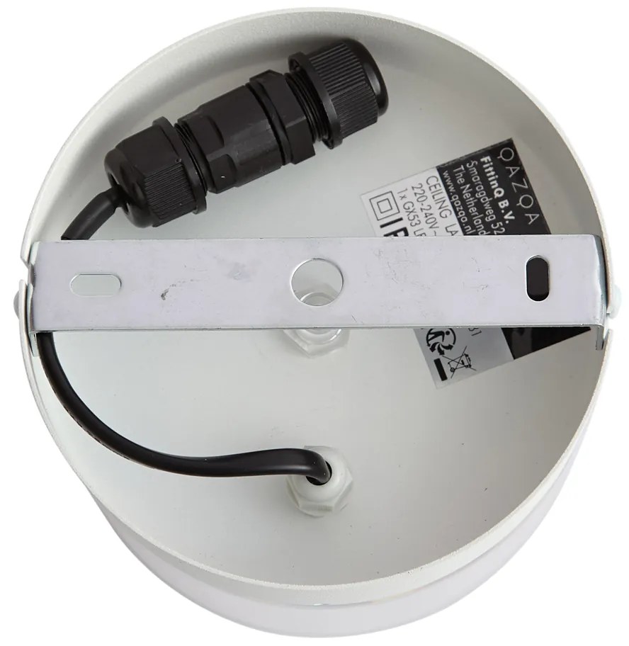 Moderne plafondlamp wit met helder glas - Puck