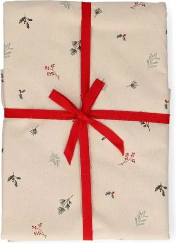 Tafelkleed, recycled katoen, kersttakjes, 145 x 300 cm