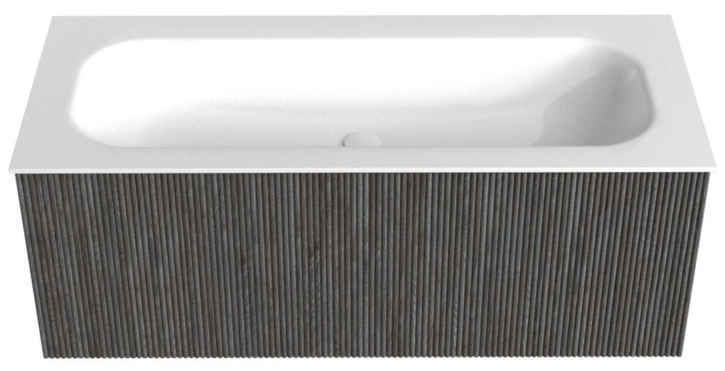 Mondiaz Kurve 110cm badmeubel shadow met 1 lade en wastafel big medium midden zonder kraangat