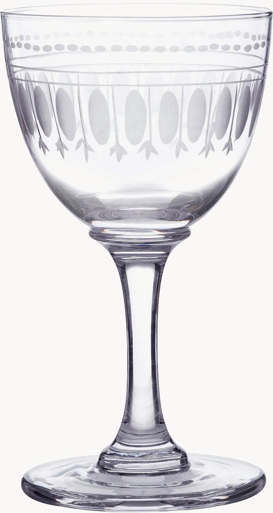 Mondgeblazen kristallen likeurglazen Ovals, 6-delig