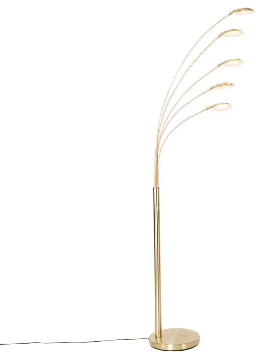 Design vloerlamp messing incl. LED 5-lichts - Sixties Trento