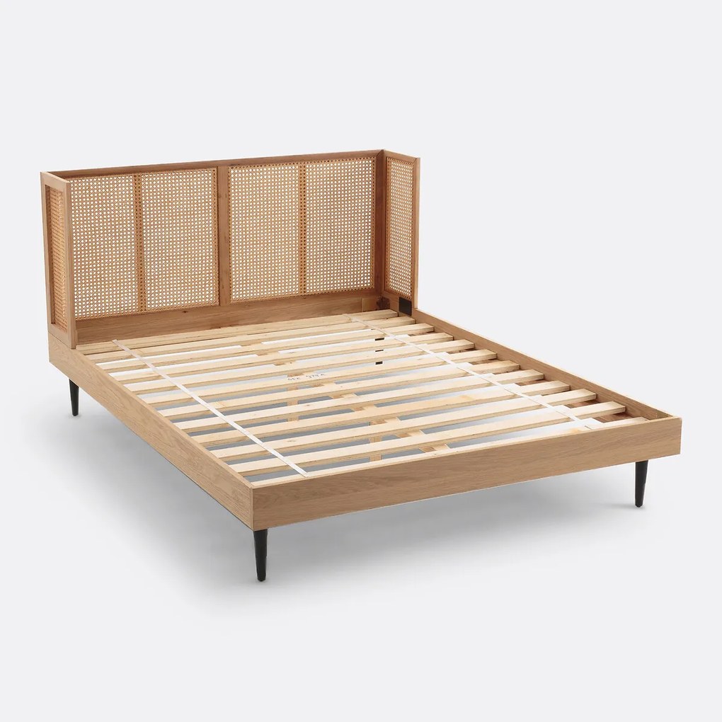 Bed in rotan met beddenbodem WASKA