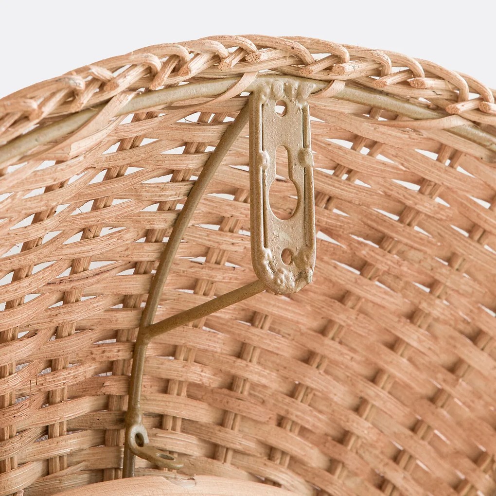 Ronde gewelfde spiegel in rotan ø60 cm, Naria