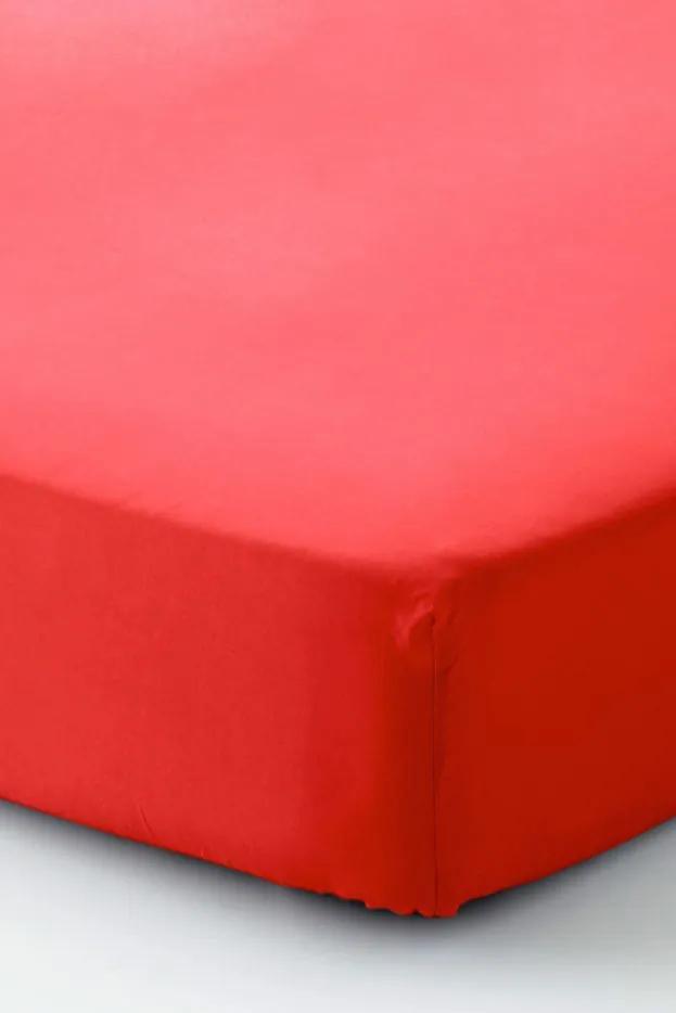 Jersey hoeslaken, rood (180 x 220 cm)