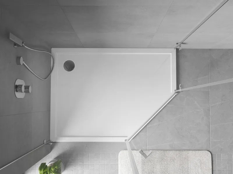 Mexen Flow kwartronde douchebak slim links 100 x 90 cm, wit glans - 46P109010L