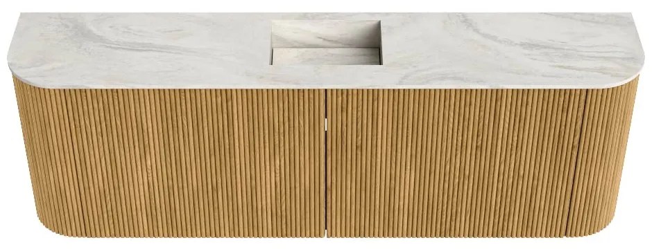 Mondiaz Joya DLux 125cm toiletmeubel ronding links/rechts oak met wastafel faye midden zonder kraangat ostra