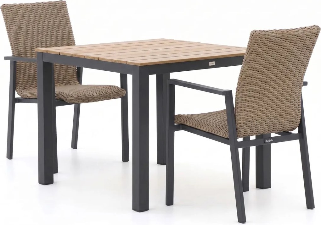 Diningset Manifesto  | 2 personen polywood | Tuinset stapelbaar | 3-delig | Kees Smit Tuinmeubelen