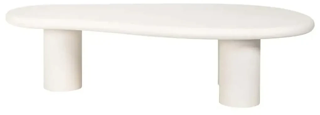 Richmond Interiors Bloomstone Salontafel Wit Organische Vorm - 160 X 80cm.