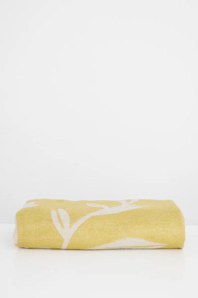Gele deken leafs print
