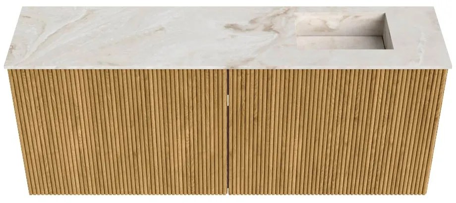 Mondiaz Joya DLux 100cm toiletmeubel oak met wastafel faye rechts 1 kraangat frappe