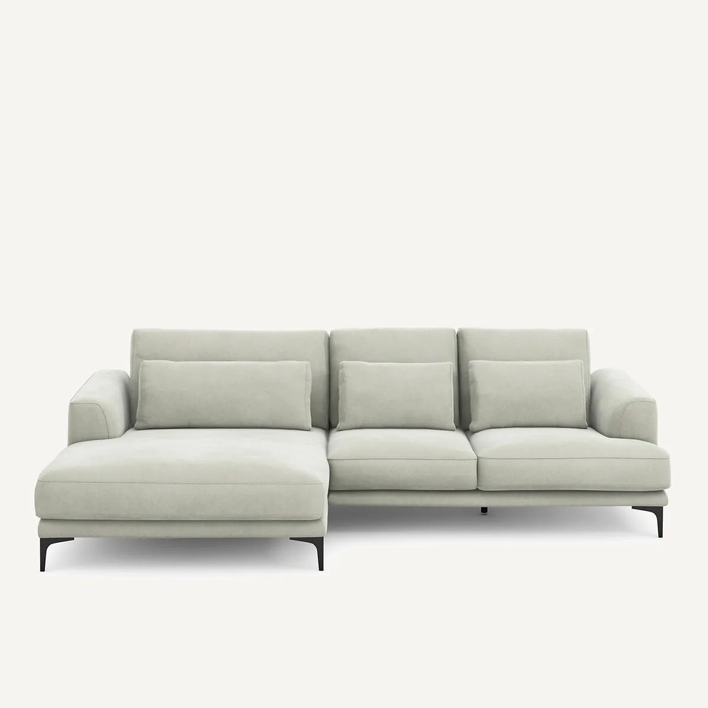 XL longchair links in stonewashed fluweel, MARSILE