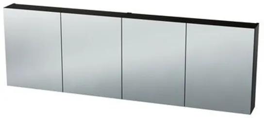 Nemo Spring Nebulo spiegelkast - 180x65x17.8cm - 4 deuren - glazen leggers - met stopcontact - zonder schakelaar - kleur: H1199 ST12 Thermo Oak Black 20037012