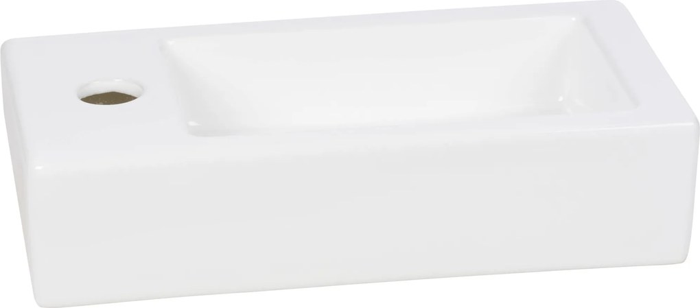 Saqu Trento fontein links 36x18cm glanzend wit