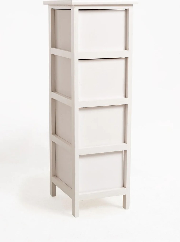 Hulpmeubilair Lotuc Wit, smal, 4 laden