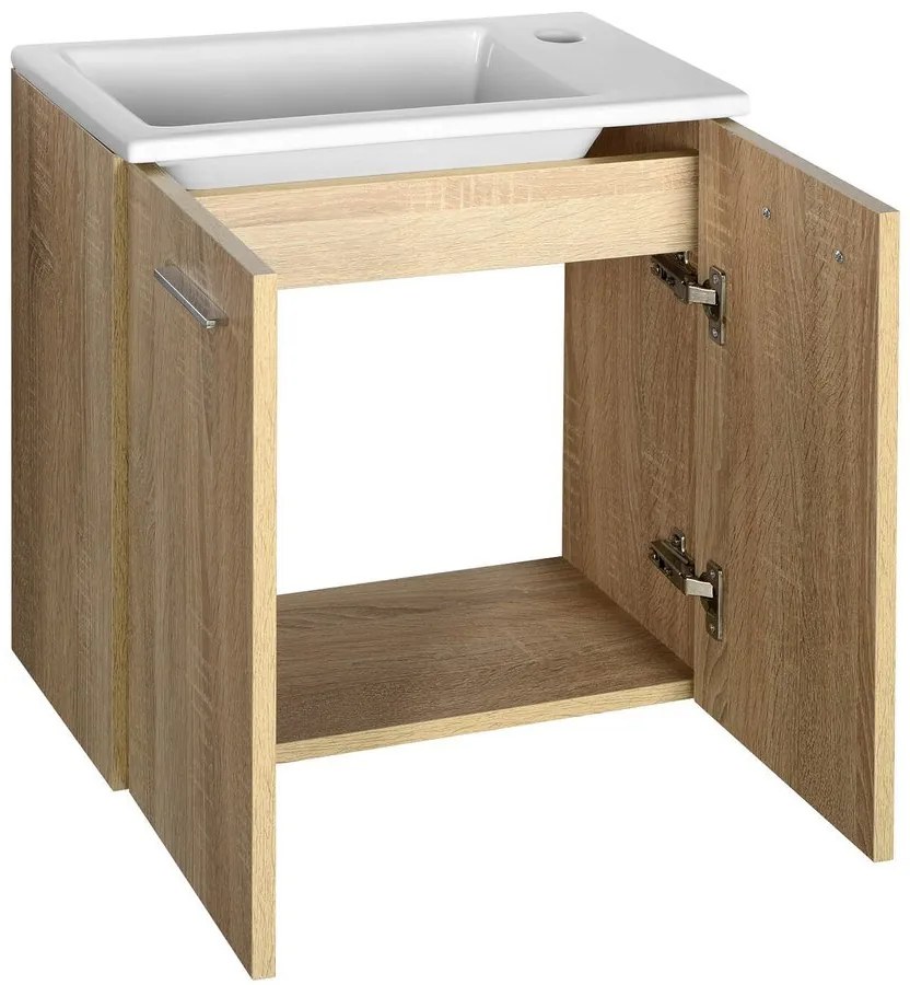 Aqualine Zoja toilet onderkast 50x25x50cm eiken