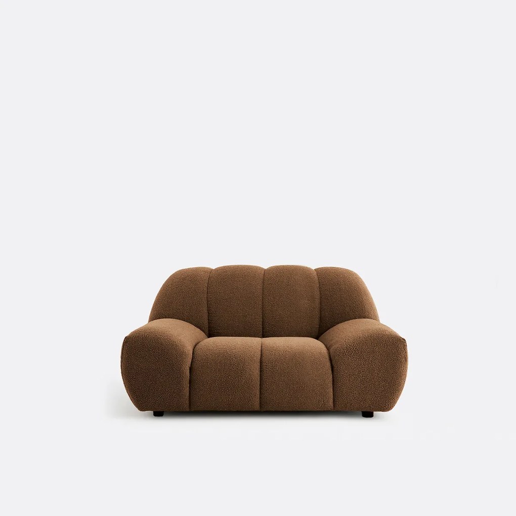 XL-fauteuil van dikke bouclé stof Nuria