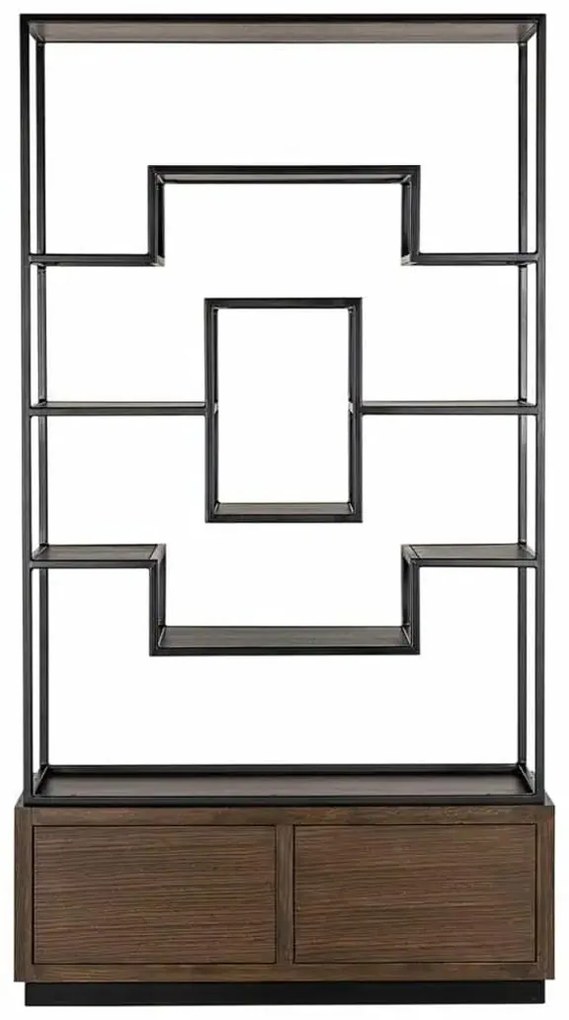 Richmond Interiors Bonvoy Open Vakken Kast Asymmetrisch Bruin Eiken - 120x40x222cm.