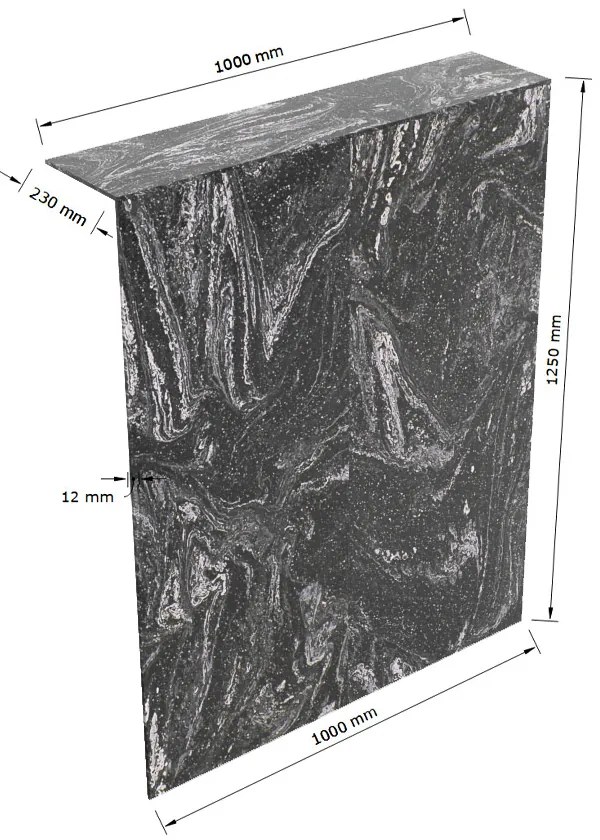 Mondiaz Hope toiletplaat solid surface 100x125cm lava niet voorgeboord