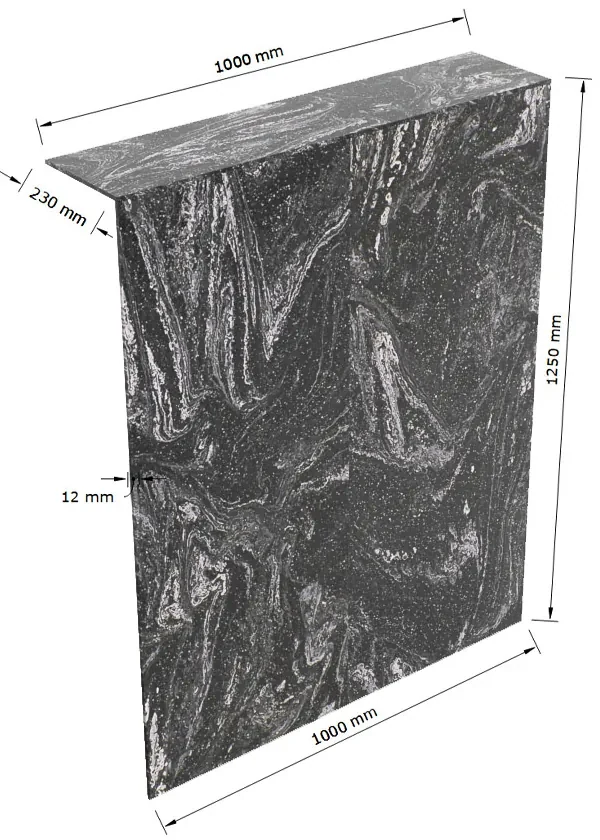 Mondiaz Hope toiletplaat solid surface 100x125cm lava niet voorgeboord